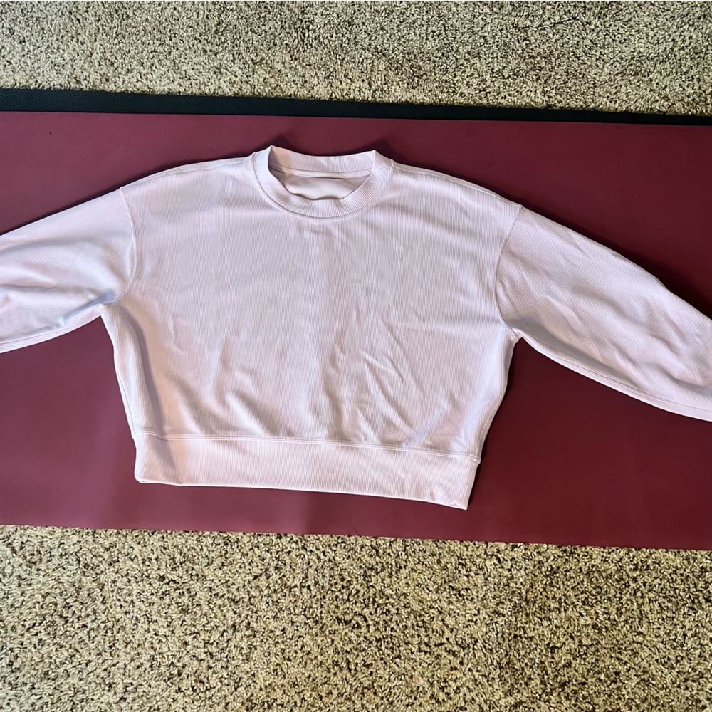 lululemon athletica Light Pink Cropped Sweatshirt
